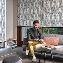Luxaflex Translucent Grey/Black Roller Blinds Luxaflex Translucent Grey/Black Roller Blinds