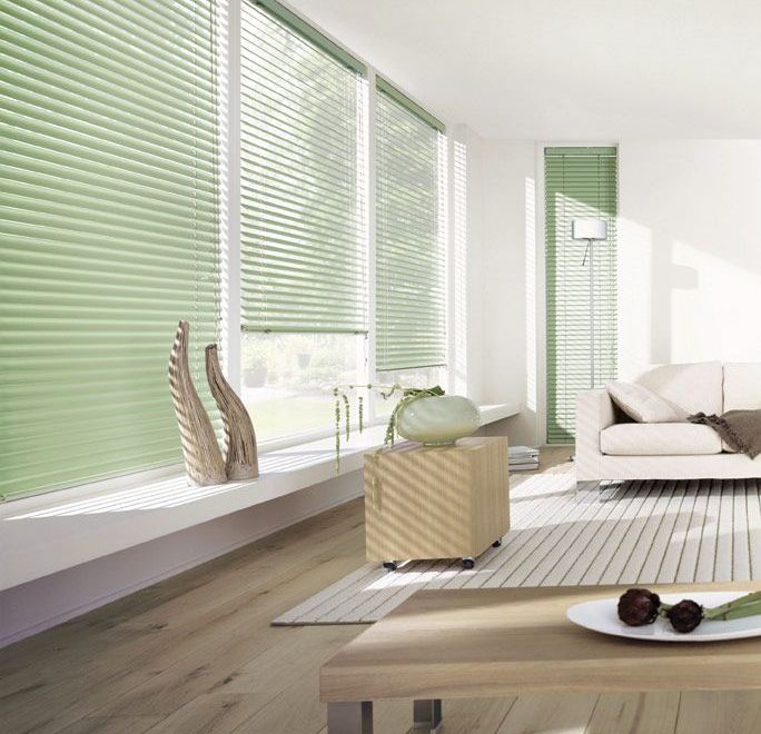 Luxaflex 25mm Blue and Green Metal Venetian Blind Luxaflex 25mm Blue and Green Metal Venetian Blind