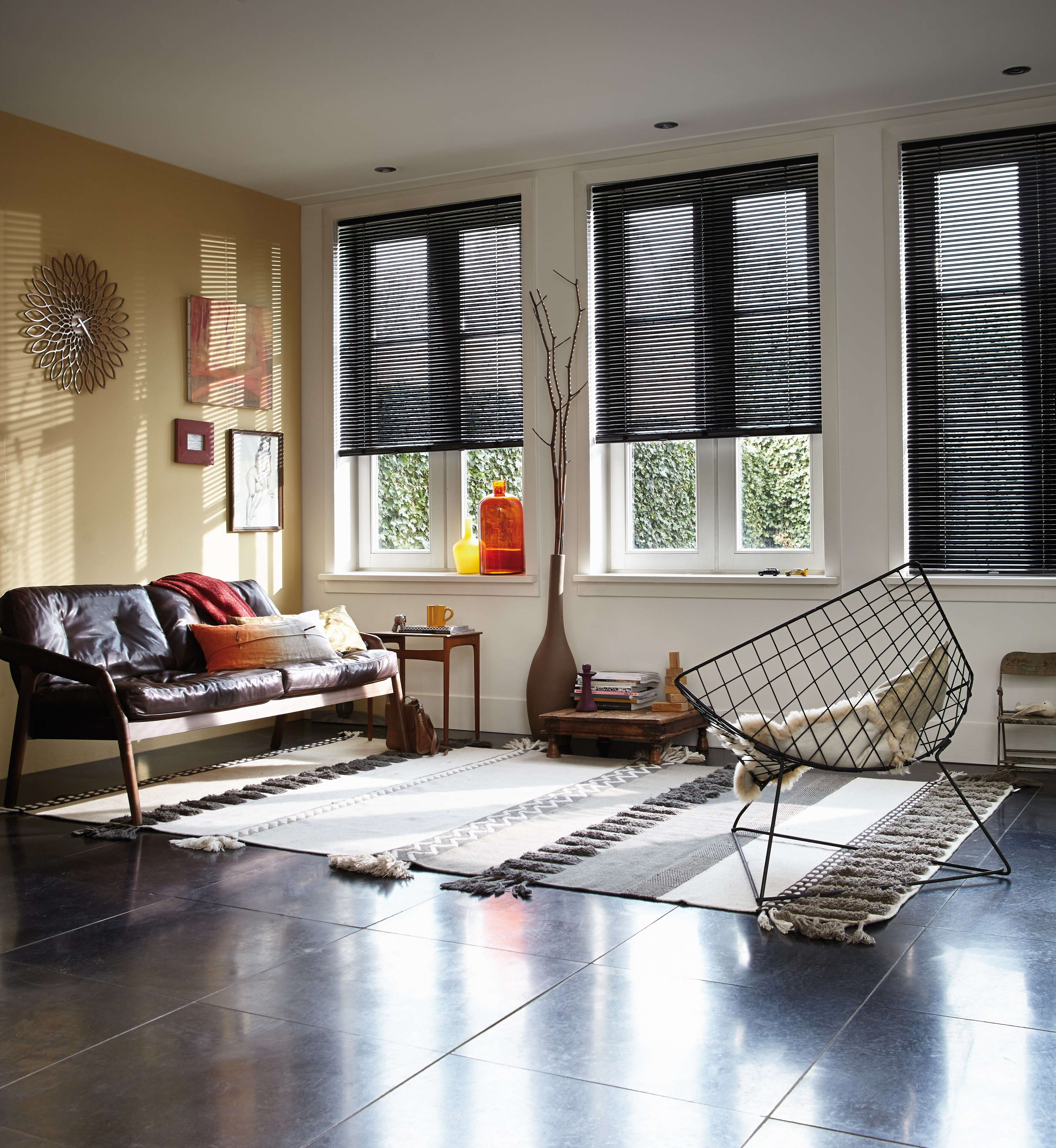 Luxaflex 50mm Grey Black Metal Venetian Blind Luxaflex 50mm Grey Black Metal Venetian Blind