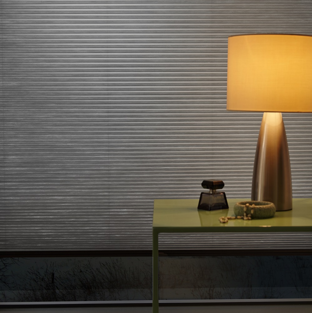 DUETTE® Shades Close Up Photo grey at night DUETTE® Shades Close Up Photo grey at night