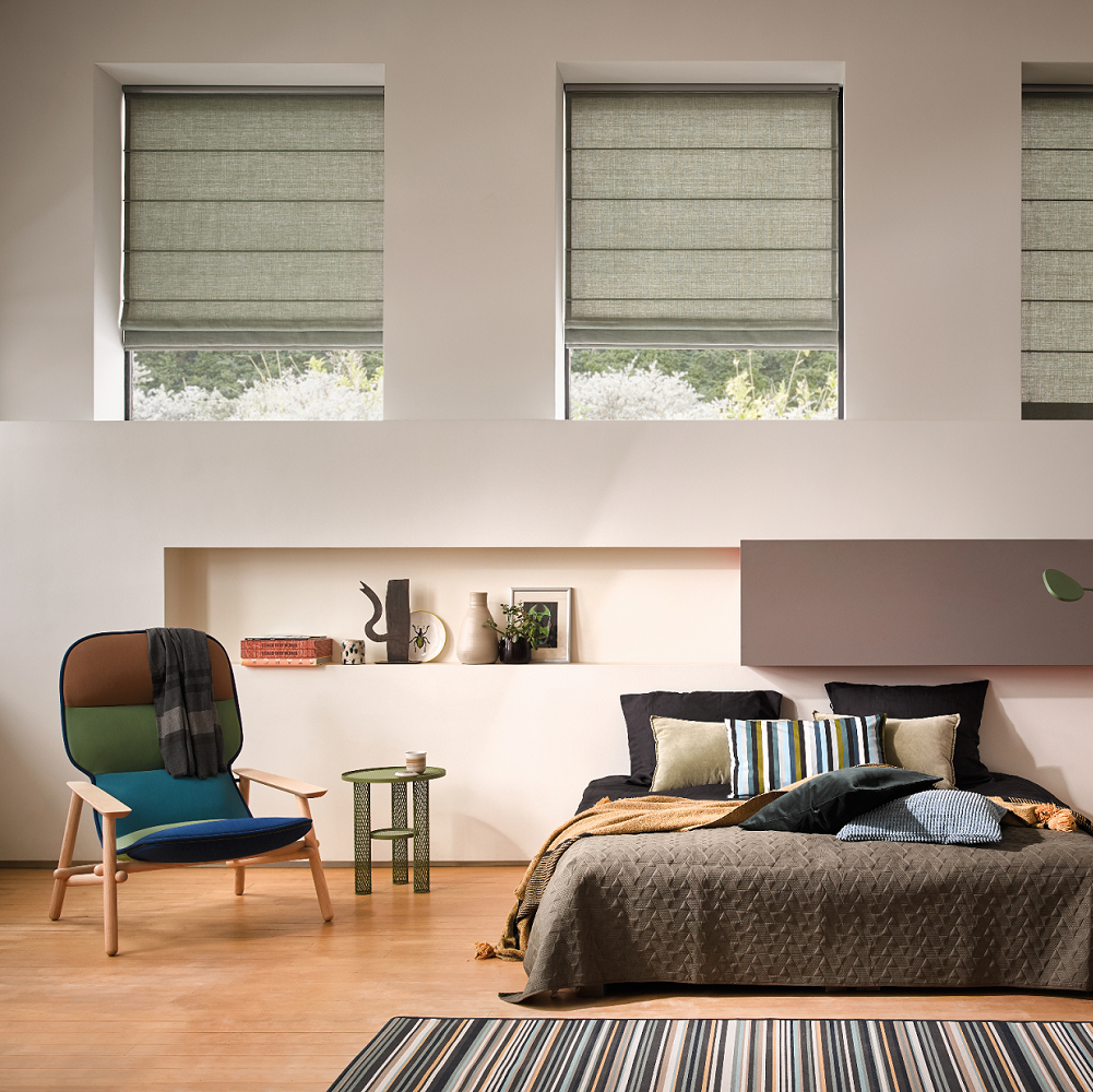 Luxaflex Green Roman Blind Luxaflex Green Roman Blind