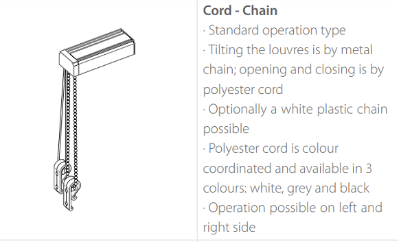 Luxaflex Vertical Cord Chain Operation