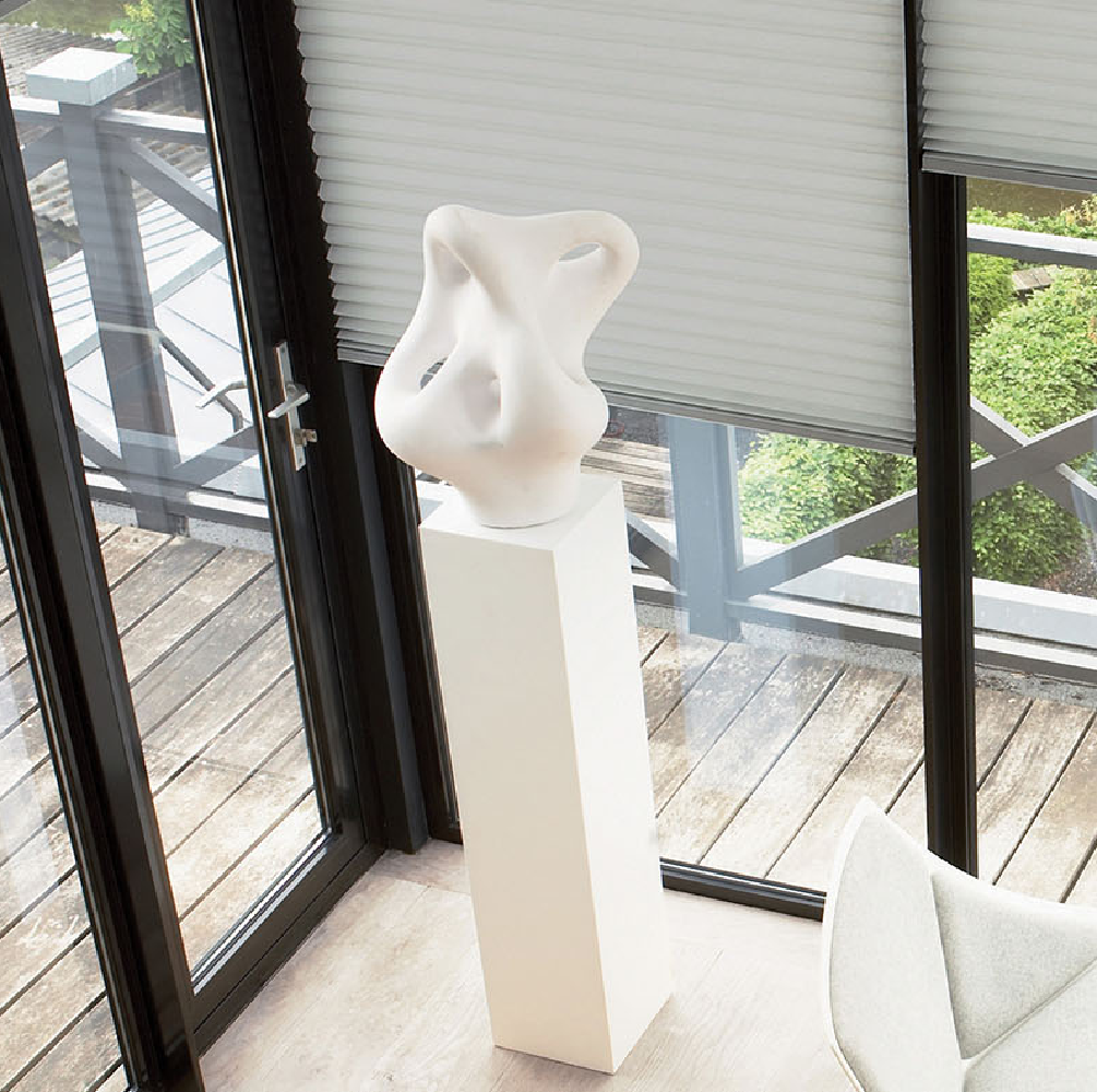 Master Blinds White Duette with statue Master Blinds White Duette with statue