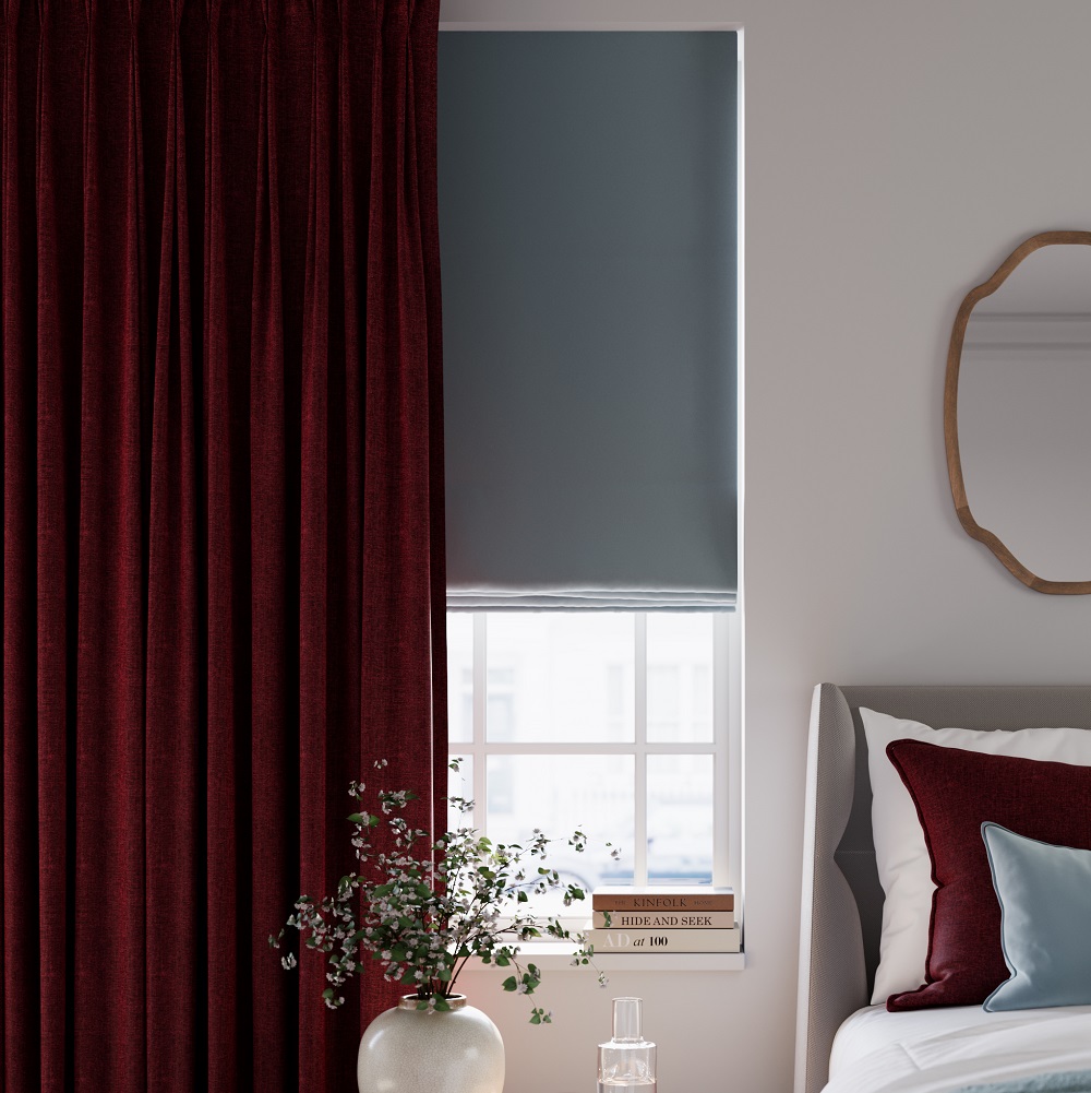 ortega cranberry curtains and haven sky roman