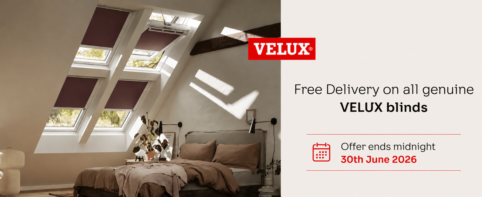 Free Delivery on all Velux Blinds