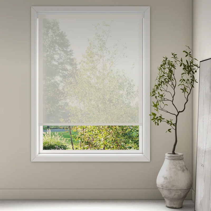 Luxaflex Sheer White/Off White Roller Blind | 6555 Sirius Screen 10% FR