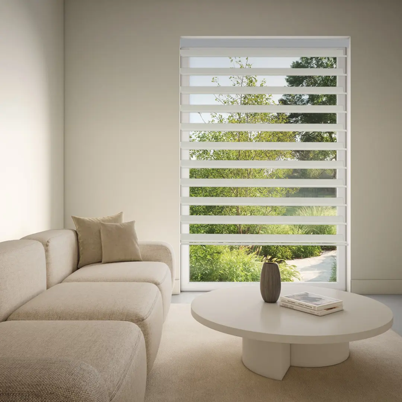 Luxaflex Silhouette 75mm Vane Dim-Out Blind | Bon Soir Originale White 6372