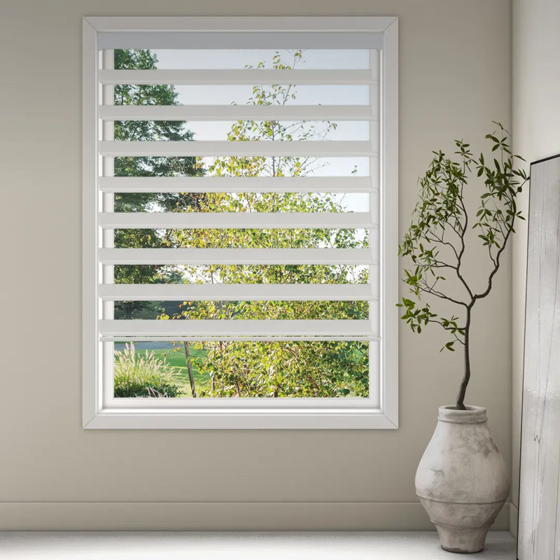 Luxaflex Silhouette 75mm Vane Dim-Out Blind | Ombre-Dream White 6374
