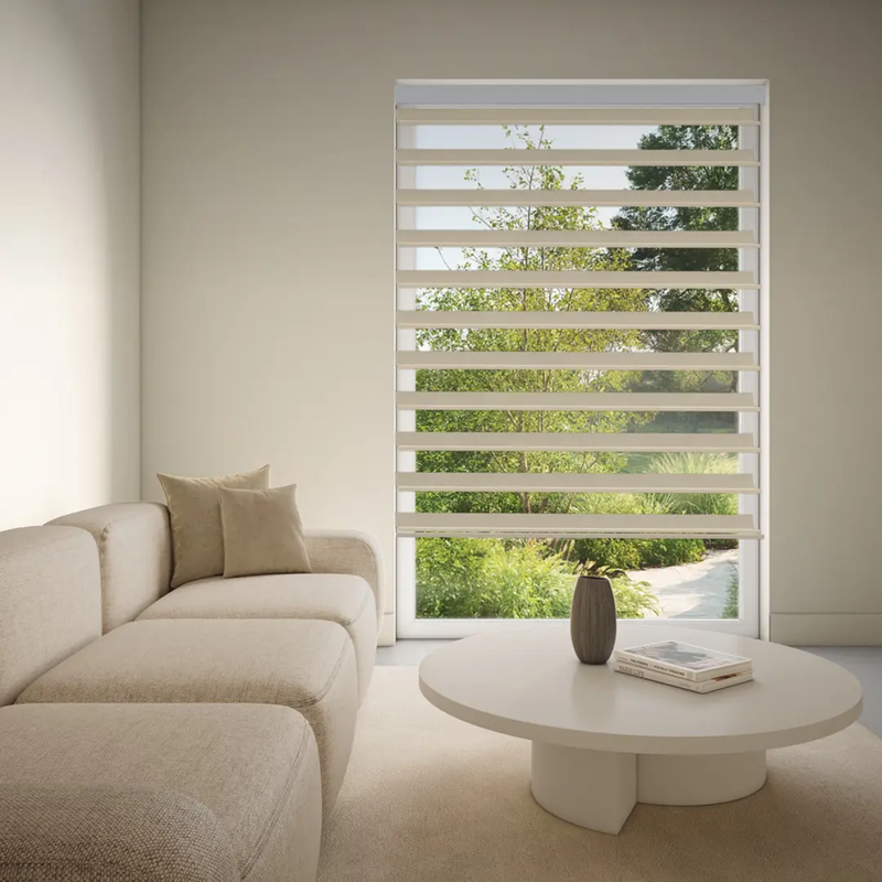 Luxaflex Silhouette 75mm Vane Dim-Out Blind | Ombre-Ivory Cream 6378