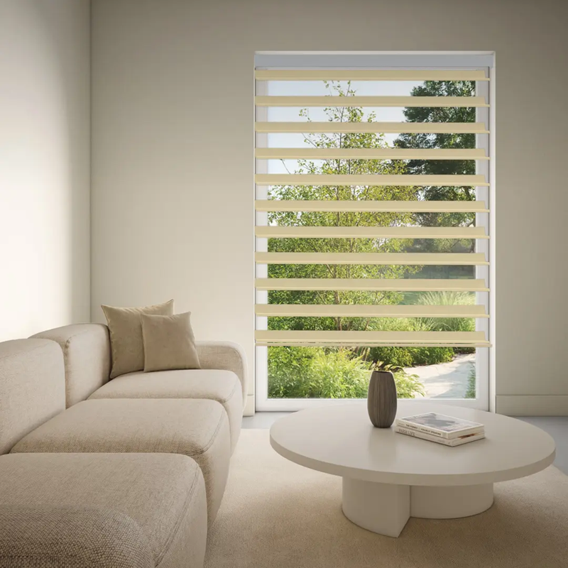 Luxaflex Silhouette 75mm Vane Dim-Out Blind | Ombre-Double Cream 6380
