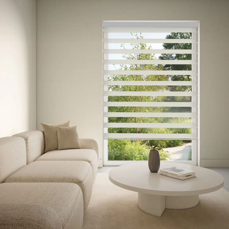 Luxaflex Silhouette 75mm Vane Grey/Black Blind | Promenade-Vapor Grey-6363