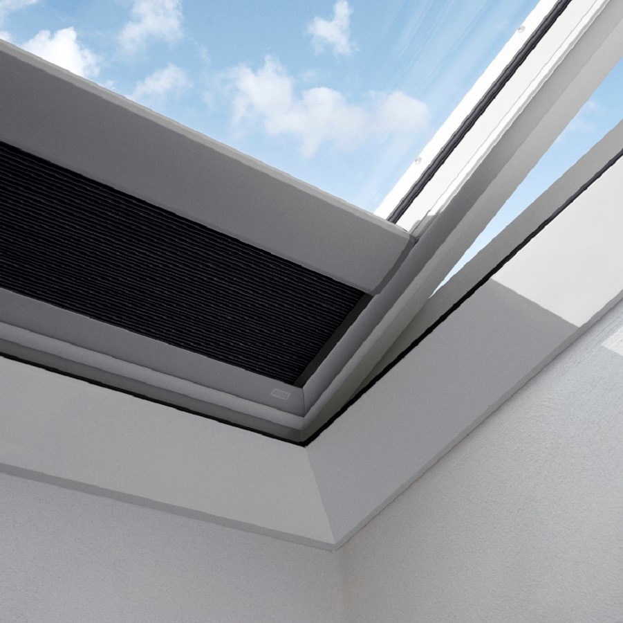 Velux® Flat Roof Fmk Electric Energy Pleated Blind 1047 Black 7862