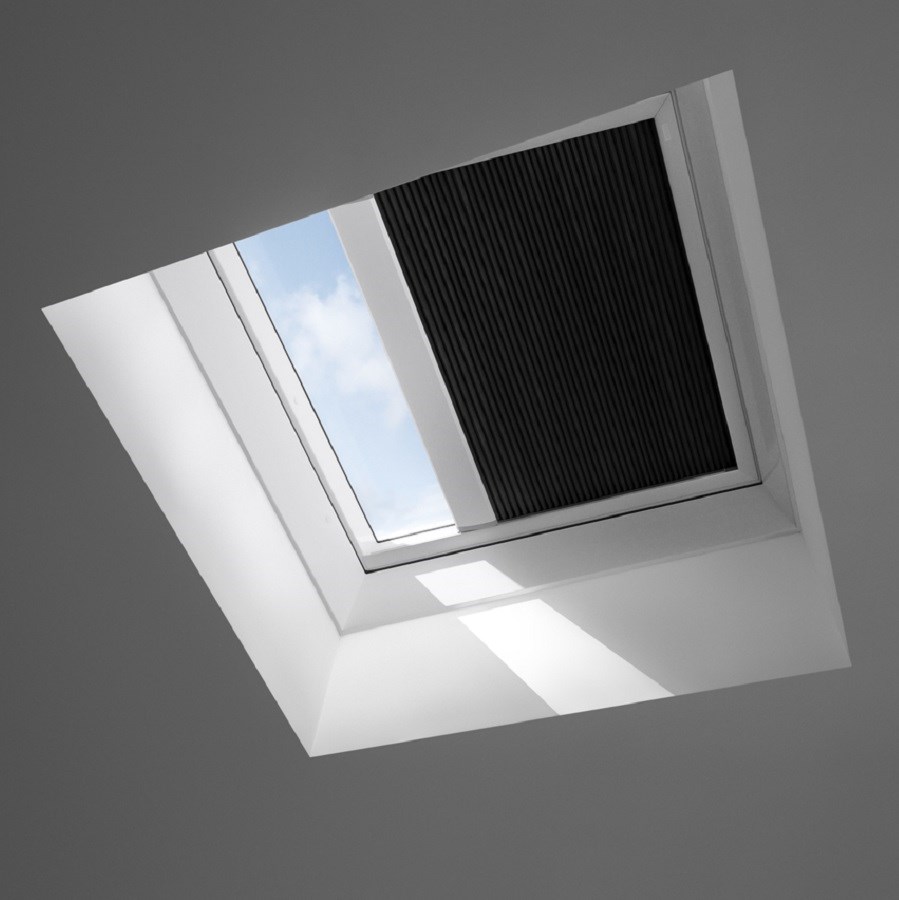 VELUX® Flat Roof (FMK) Electric Energy Pleated Blind 1047 Black