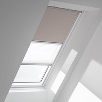 Genuine VELUX® Blackout Duo (DFD) Blind | 4580 - Light Taupe/White