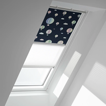 Genuine VELUX® Blackout Duo (DFD) Blind | 4666 - Hot Air Balloons/White