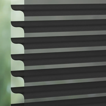 Luxaflex Silhouette 75mm Vane Grey/Black Blind | Matisse-Ebony Black 5502